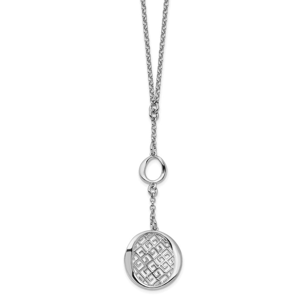 Sterling Silver Rhodium-plated Filigree w/1.5in ext. Necklace, 15.75 mm