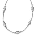 Sterling Silver Rhod-plated Polished/ Satin w/1.5in ext. Necklace, 16 x 6.5 mm
