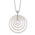 Sterling Silver Rose Gold-Plated D/C w/1in ext. Necklace, 16 x 42 mm