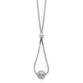 Sterling Silver Polished & Laser Cut Bead Necklace, 18.5 mm