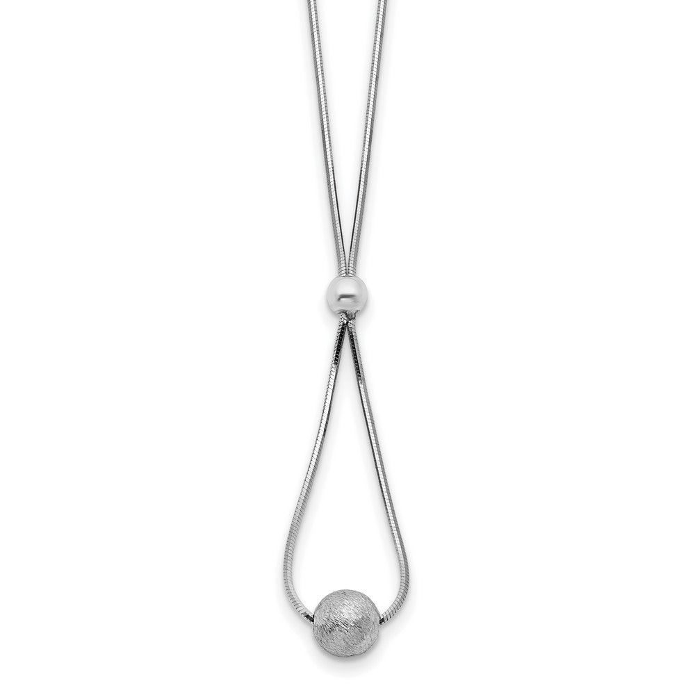 Sterling Silver Polished & Laser Cut Bead Necklace, 18.5 mm