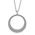 Sterling Silver Polished D/C Circle 2in ext. Necklace, 19.5 x 41 mm
