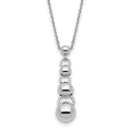 Sterling Silver Polished Dangle Balls w/.75 in ext. Necklace, 18 x 9.75 mm