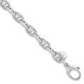 Sterling Silver Rhodium-plated Polished Fancy Link Bracelet, 8 x 5.42 mm