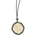 Sterling Silver/Ruthenium/Gold-tone 14k Flash Necklace, 18 mm