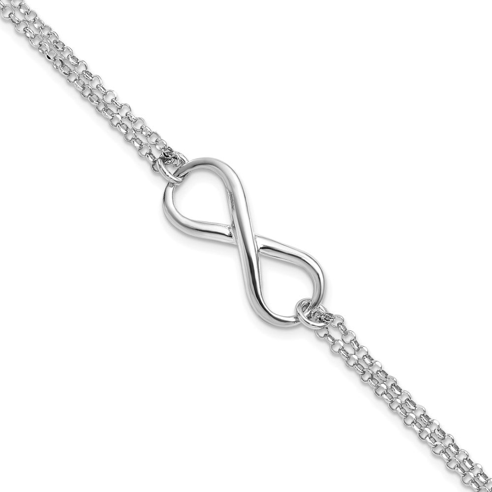 Sterling Silver Infinity Symbol Bracelet, 7.5 x 11 mm