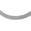 Sterling Silver Polished Mesh Braided Necklace, 18 mm