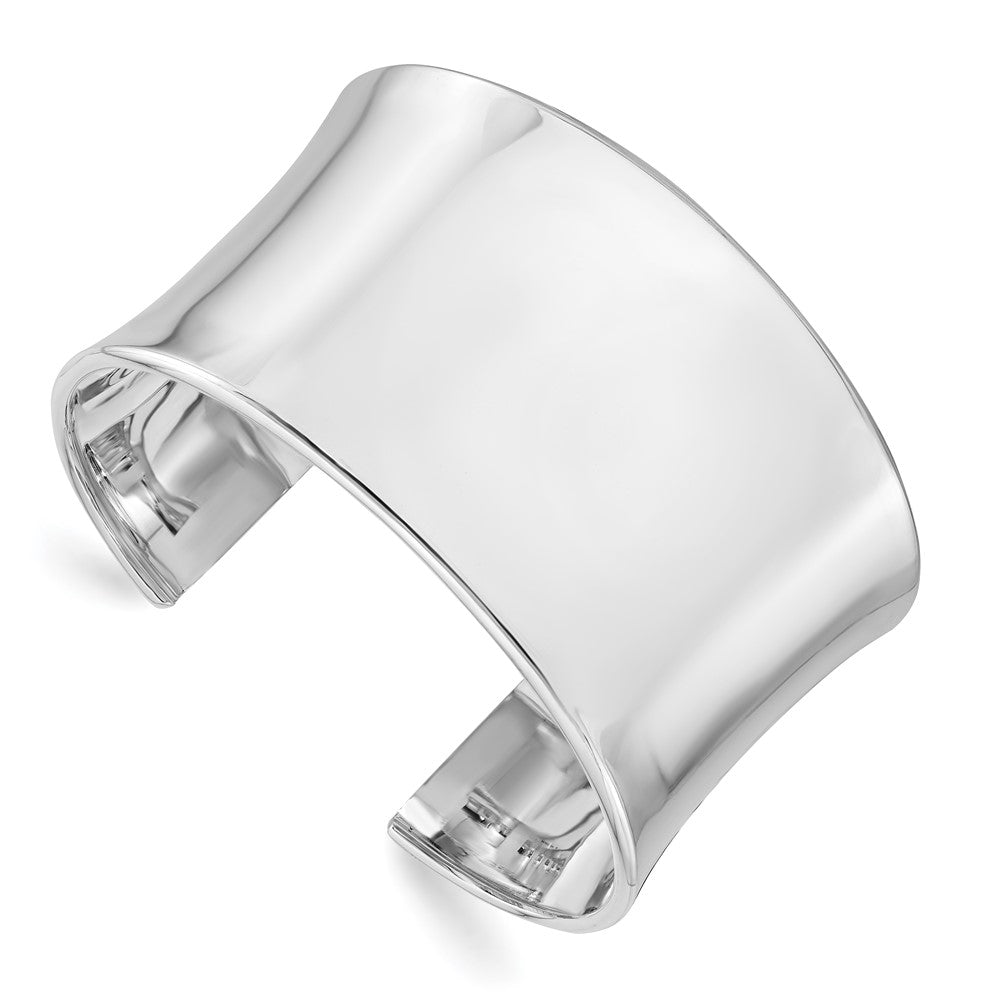 Sterling Silver RH-plated Polished Slip-on Bangle, 40.5 mm