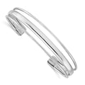 Sterling Silver RH-plated Polished Fancy Slip-on Bangle, 14 mm