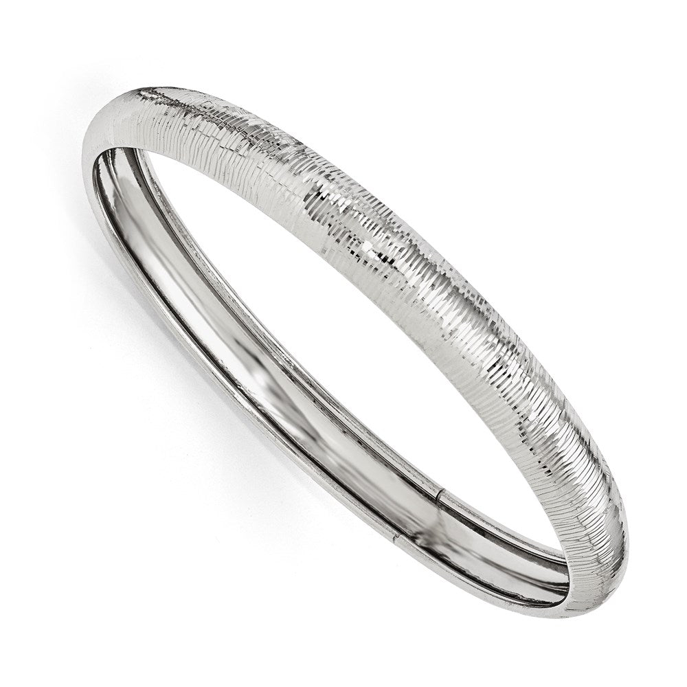 SS Radiant Essence Rhodium-plated D/C Slip On Bangle, 39 mm