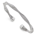 Sterling Silver Textured & Polished Twisted Cuff Bracelet, 5 mm