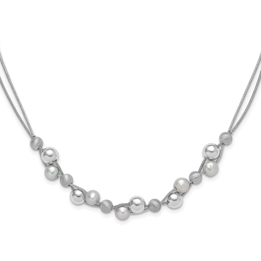Sterling Silver Polished w/2.5in ext. Necklace, 17 mm