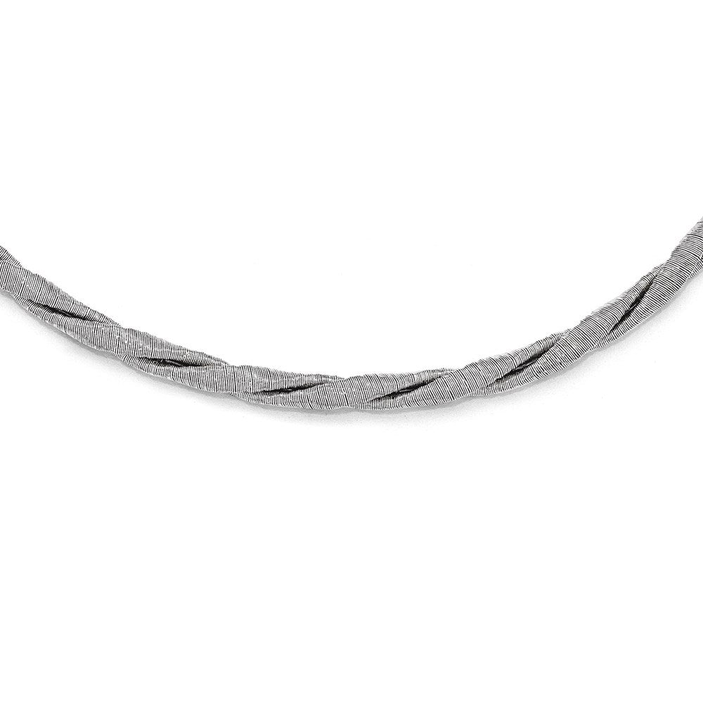 Sterling Silver Textured w/2.5in Extender Necklace, 18.5 x 4 mm