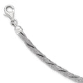 Sterling Silver Textured w/2in Extender Bracelet, 7.5 x 4 mm