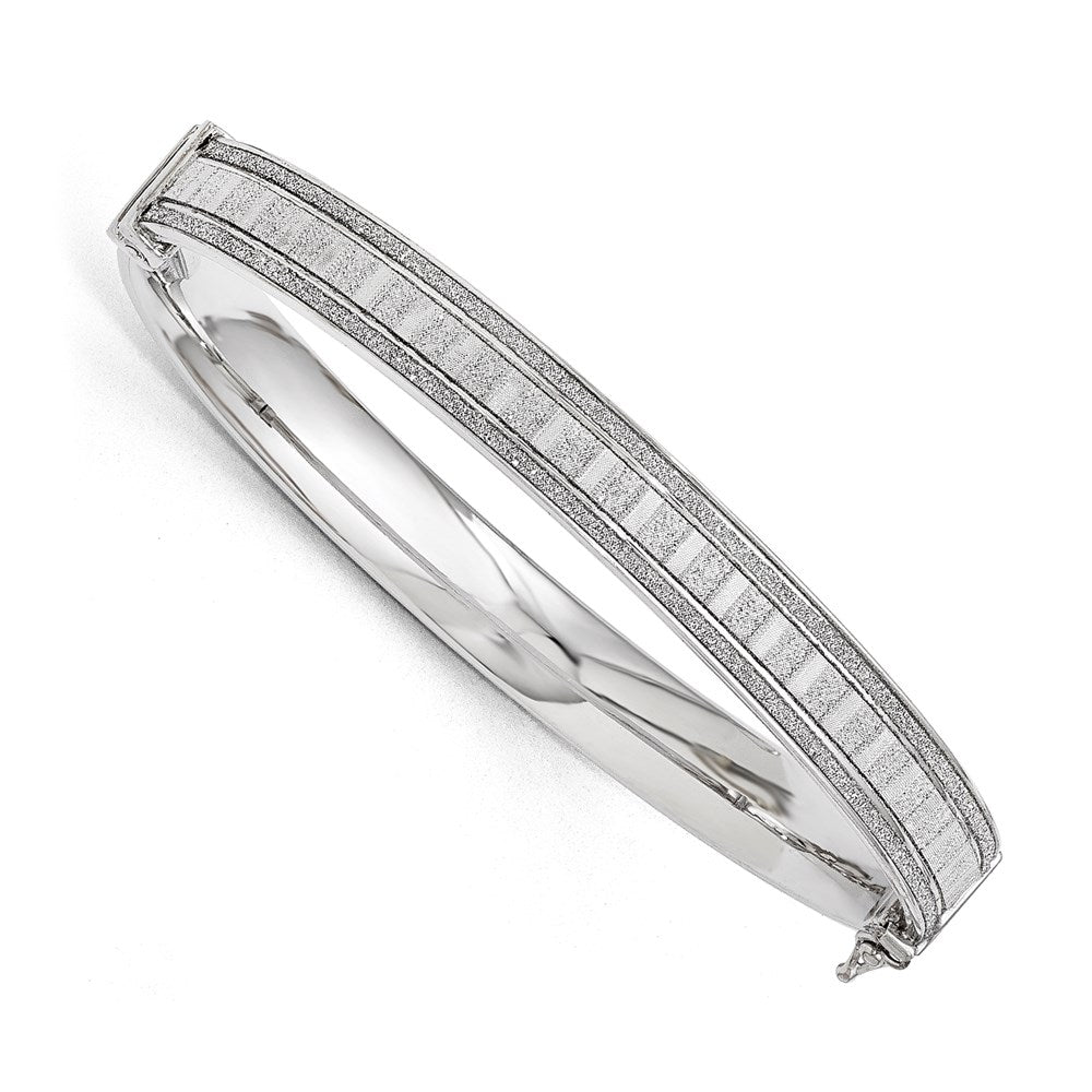 Sterling Silver Polished Glimmer Infused Bracelet, 8 mm