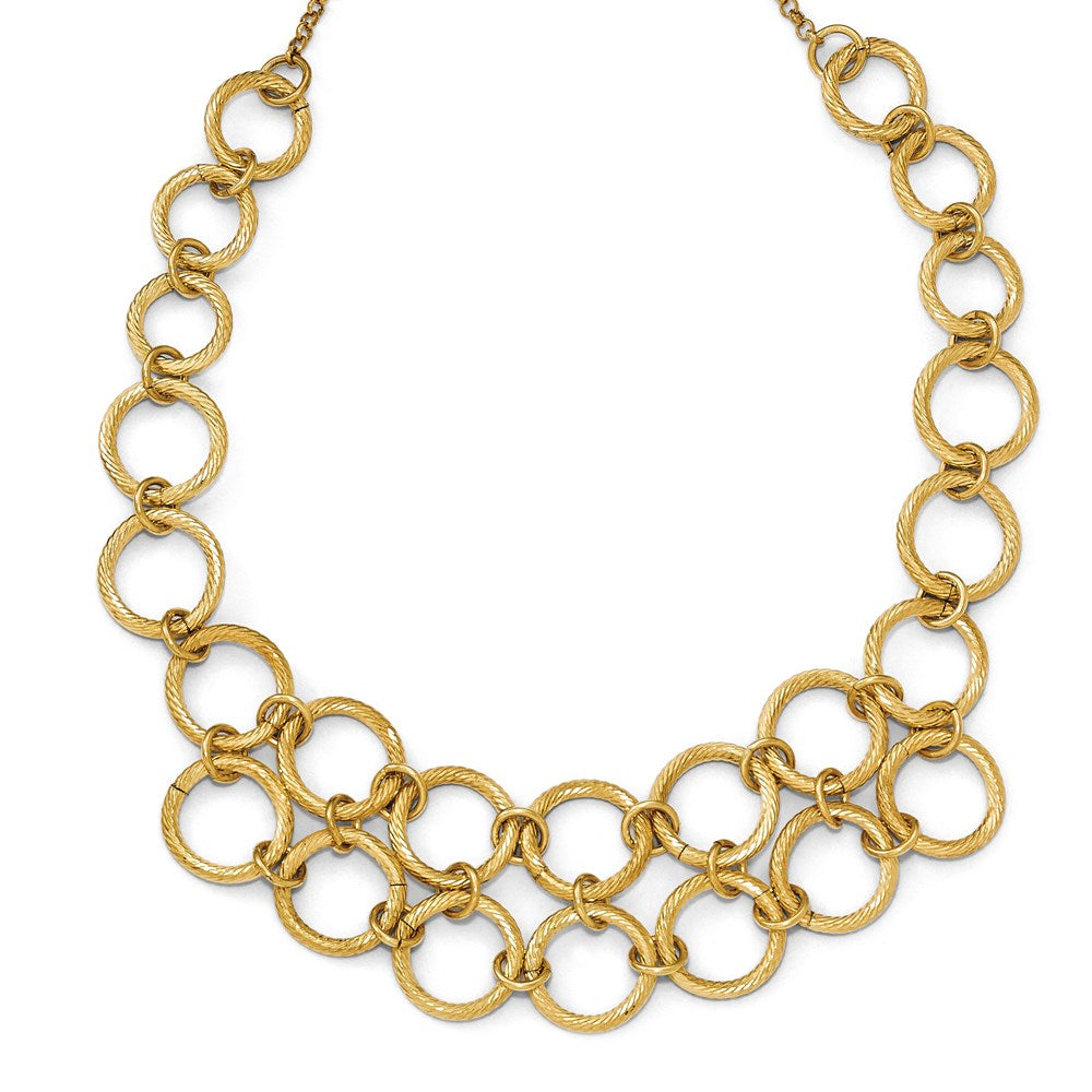 Sterling Silver Flash-plated Gold-tone w/1.5in ext. Necklace, 17 mm