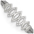 Sterling Silver Polished CZ w/1.5in ext. Bracelet, 6.5 mm