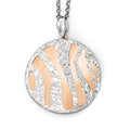 Sterling Silver Rose-tone D/C w/2in ext. Necklace, 16 mm