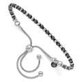 Sterling Silver Ruthenium-plated D/C Adjustable Bracelet, 3 mm