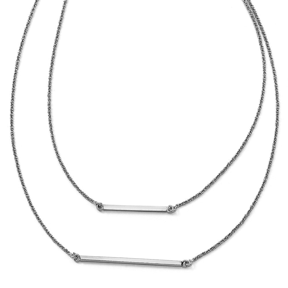 Sterling Silver Double 1.4 mm Strand with 2in ext. Necklace, 16 mm