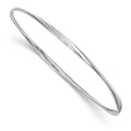 Sterling Silver RH-plated Polished Twisted Bangle, 8 x 3 mm
