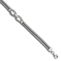 Sterling Silver Rhodium-plated CZ with 1.5in ext. Bracelet, 7 mm