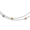 Sterling Silver Yellow & Rose-tone Mesh w/1in ext. Necklace, 16.5 mm