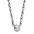 Sterling Silver Polished CZ Bead Necklace, 18 mm