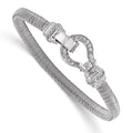 Sterling Silver CZ Mesh Bracelet, 7.5 mm
