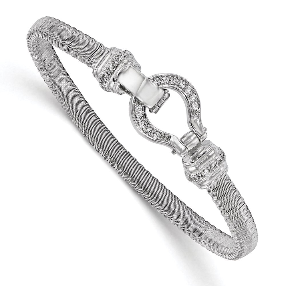 Sterling Silver CZ Mesh Bracelet, 7.5 mm
