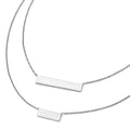 Sterling Silver RH-plated Polished Double Bar Necklace, 16 mm