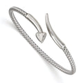 Sterling Silver Rhodium-Plated Flexible Bangle, 7.25 x 3.5 mm