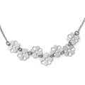 Sterling Silver Brushed Flower Necklace, 19 mm