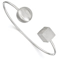 Sterling Silver Rhodium-plated Radiant Essence Satin Bangle, 6.75 x 1.5 mm