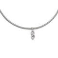 Sterling Silver CZ w/2in ext. Necklace, 17 mm