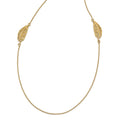 Sterling Silver Gold-plated Leaf w/1.5in ext. Necklace, 36 mm