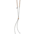 Sterling Silver Rose Gold-plated D/C Adjustable Necklace, 28 mm
