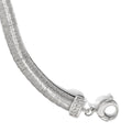 Sterling Silver Rhodium-plated CZ with 1in ext. Bracelet, 7 x 8 mm