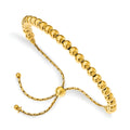 Sterling Silver Gold-tone Polished Beaded Adjustable Bracelet, 9 x 5 mm