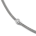 Sterling Silver Polished CZ Necklace, 16 x 2.25 mm