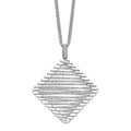 Sterling Silver Rhodium-plated CZ Necklace, 24 mm