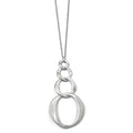Sterling Silver Rhodium-plated w/ 1in ext. Necklace, 16 mm