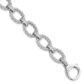 Sterling Silver Rhodium-plated CZ Woven Link Bracelet, 7.25 x 11 mm