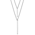 Sterling Silver RH-plated Two Strand w/2in ext. Necklace, 18 mm