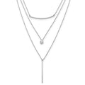Sterling Silver RH-plated Three Strand w/2in ext. Necklace, 16.5 mm
