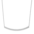 Sterling Silver Bar w/2in ext. Necklace, 17 mm
