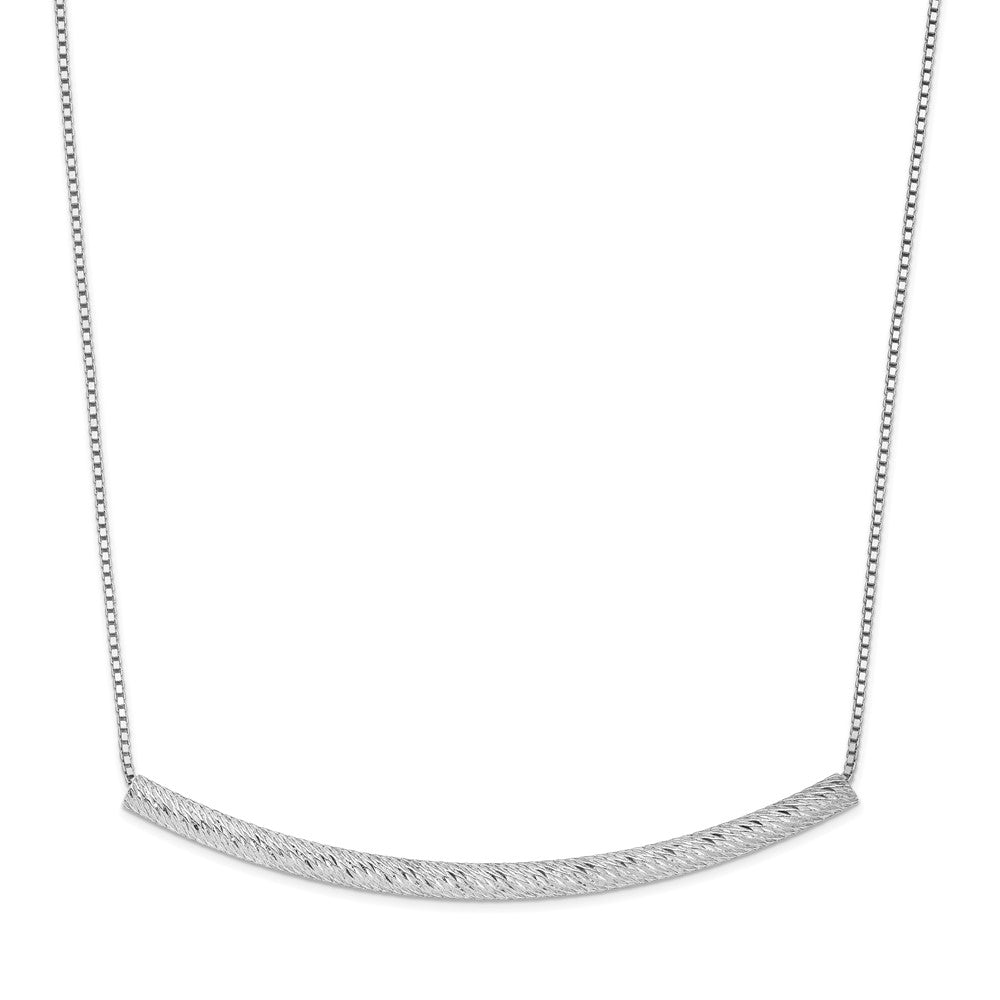 Sterling Silver Bar w/2in ext. Necklace, 17 mm