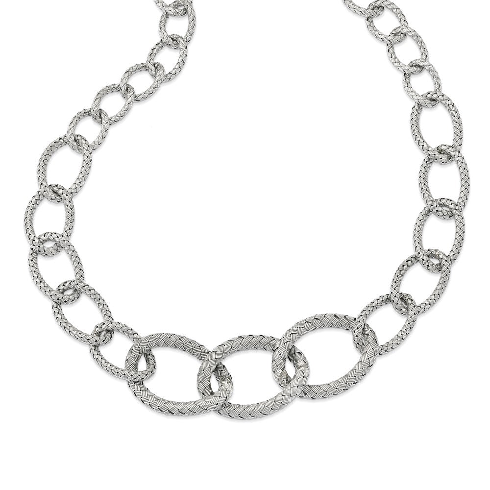 Sterling Silver Woven Necklace, 22 mm