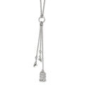 Sterling Silver Polished Bird Cage with Birds Slip-on Necklace, 36 mm