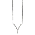Sterling Silver Polished Textured with 2in ext. Necklace, 17 mm